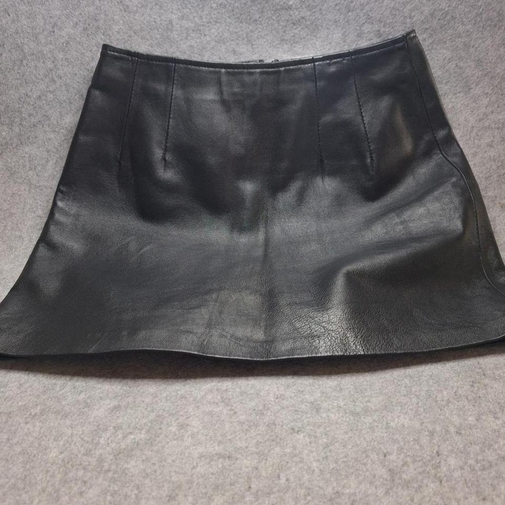 Black PLeather Mini Skirt Y2K Punk